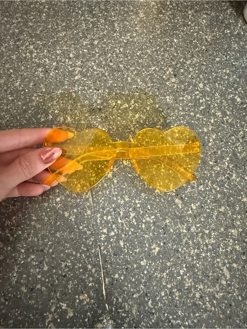 Yellow heart sunglassses